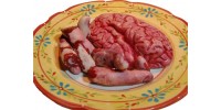 Meal with a fresh brain and fingers